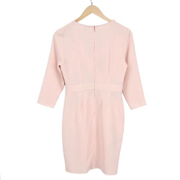 ASOS Design V-Neck Mini Dress With Wrap Skirt In Blush Pink Size 4 - Picture 2 of 8